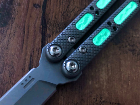 Modify the grip of your NRB Concepts SLight balisong and NRB UltraLight balisong trainer with Zippy handle inlays.