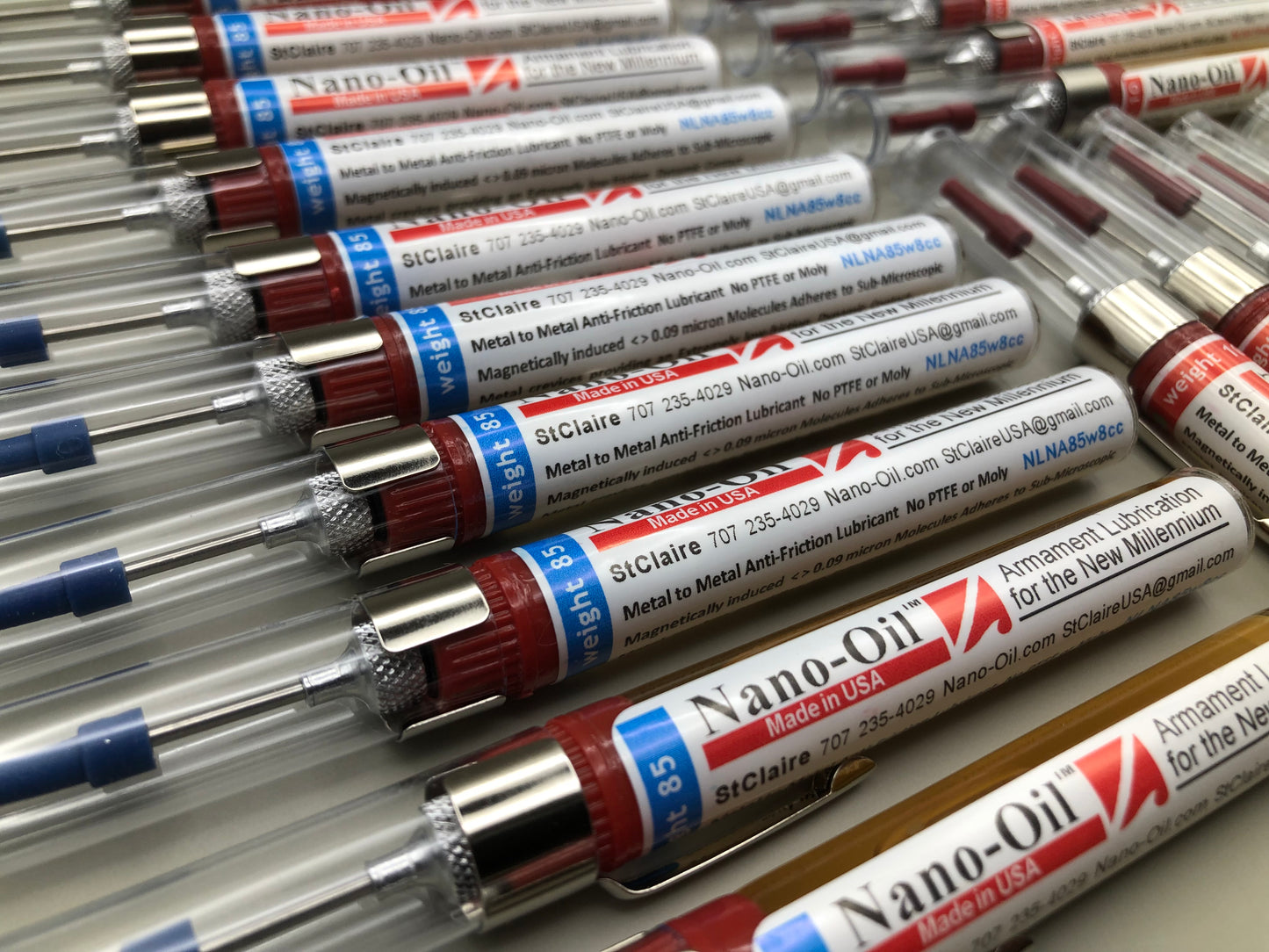 This is the oil I use on my personal collection of balisongs and I am now proud to be offering it for sale on my website as a Nano-Oil distributor. These 8cc Nano-Oil "pen applicators" have a needle-point tip for precision application of lubricant to your balisong or folding knife pivots.