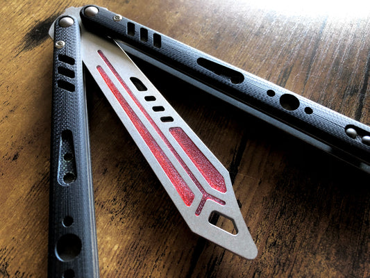 Eliminate the ring of your BRS Replicant trainer balisong with this custom-made Zippy blade insert. The insert is ultralight, weighing in at as low as 0.017 oz, so it won't affect the balance for flipping.