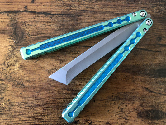 Modify the grip, deepen sound, and add a pop of color with these polyurethane Zippy handle inlays designed for the Acidwrx ZZYZX balisong.