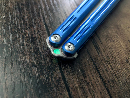 Adjust the balance, extend the handles, and add grip to your LDY balisong Cygnus and Orion flippers with Zippy extension spacers and handle inlays.