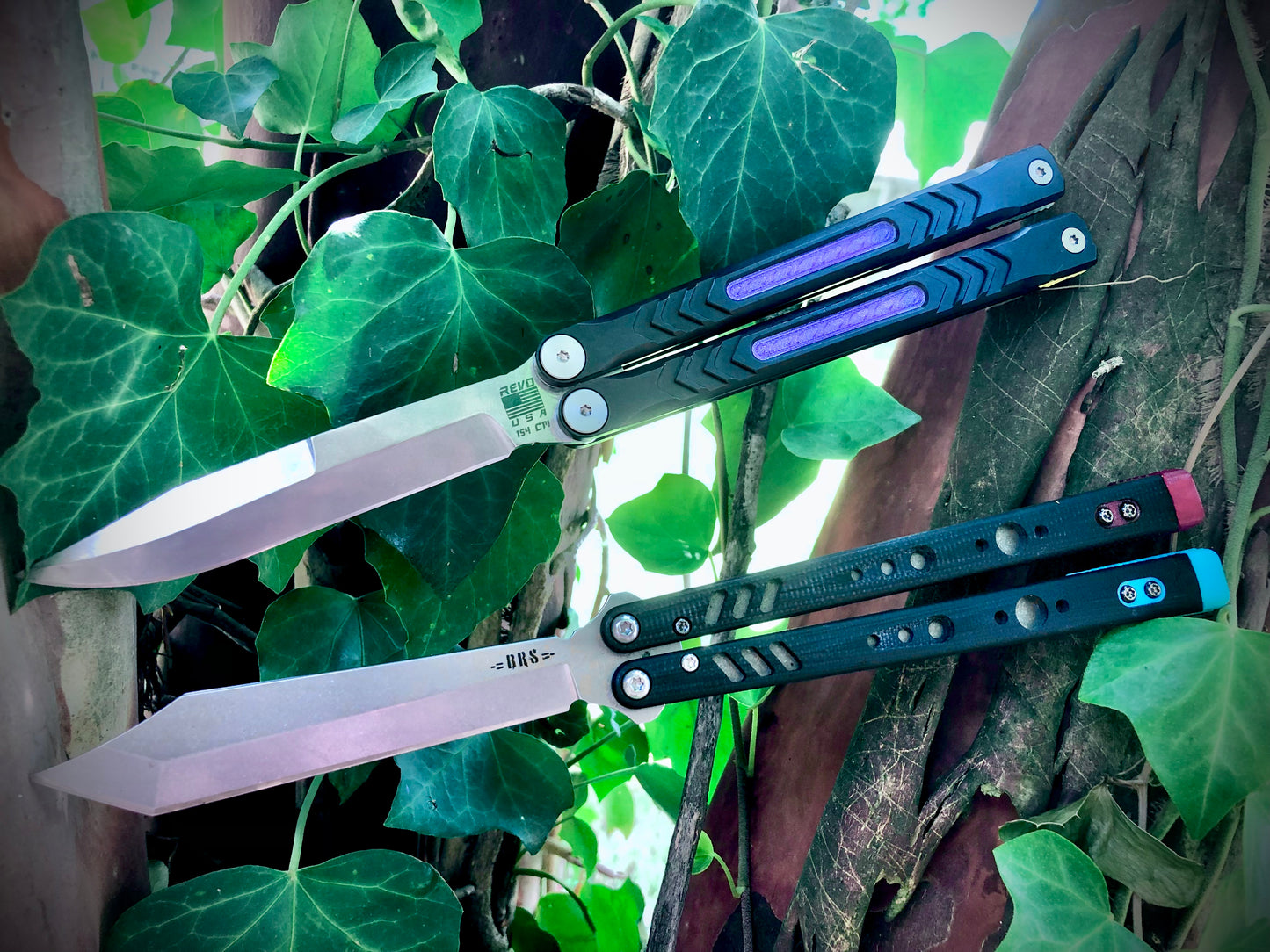 Reduce the handle bias and add grip to your Revo Nexus balisong with Zippy handle inlays and lightweight spacers featuring positive jimping.