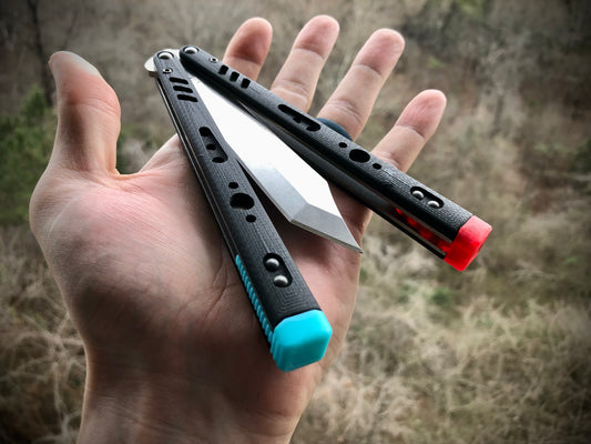Improve the balance of your Blade Runner Systems Replicant, BRS Alpha Beast, and BRS Barebones with Zippy Spacers. Adjustable balance, positive jimping, and handle extensions to protect your favorite balisongs from concrete drops.
