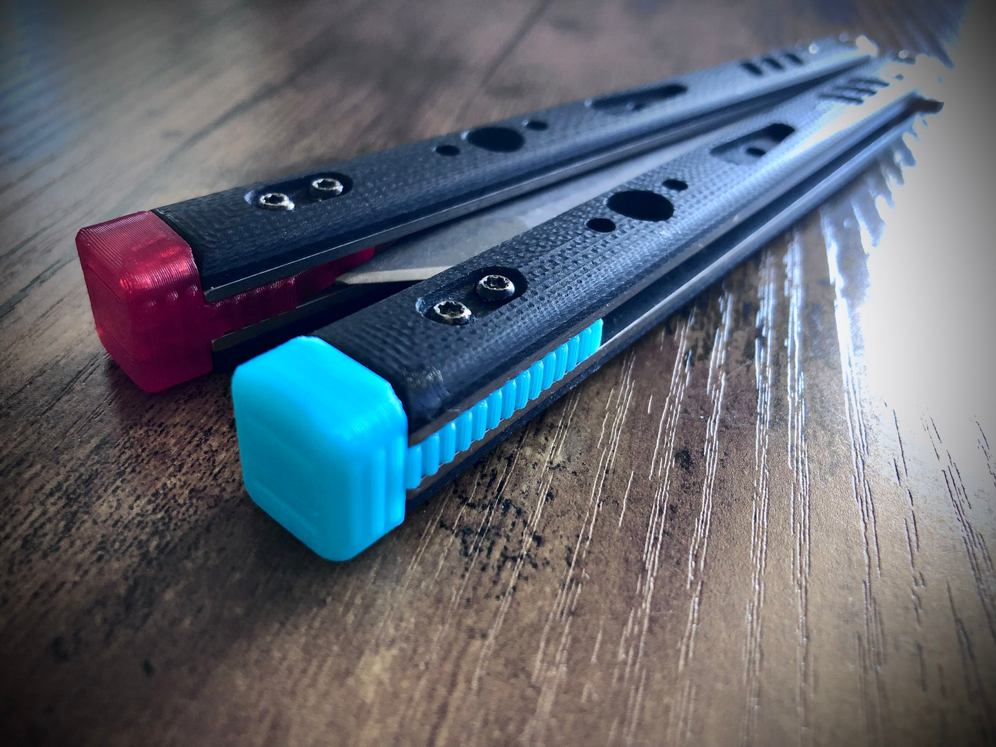 Improve the balance of your Blade Runner Systems Replicant, BRS Alpha Beast, and BRS Barebones with Zippy Spacers. Adjustable balance, positive jimping, and handle extensions to protect your favorite balisongs from concrete drops.Improve the balance of your Blade Runner Systems Replicant, BRS Alpha Beast, and BRS Barebones with Zippy Spacers. Adjustable balance, positive jimping, and handle extensions to protect your favorite balisongs from concrete drops.