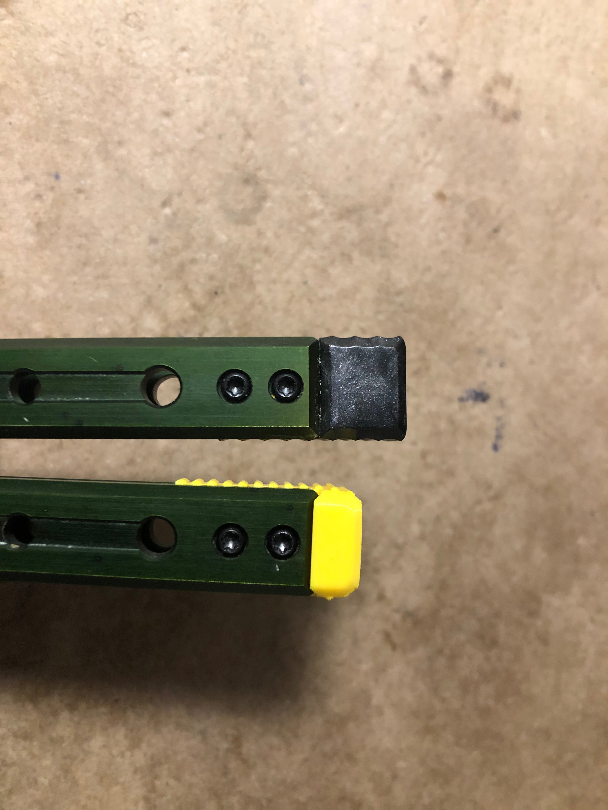 Cracked a Biteblades Titan Spacer and need a replacement? No problem: these extra-durable Zippy spacers for the Biteblates Titan balisong trainer improve the balance and offer a more traditional length.