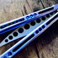 Deepen the sound, modify the grip, and add a pop of color to your HOM Prodigy Mod C balisong trainer with these polyurethane Zippy handle inlays.