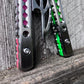 These Zippy spacers designed for the BBbarfly SuperFly balisong trainer are made in-house from a rubbery, shatter-proof polyurethane. They add positive jimping to the SuperFly for extra grip, and include a tungsten weight system for adjustable balance.