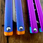 These Zippy spacers designed for the MachineWise Sasori and Tottori Balisongs are made in-house from a shatter-proof polyurethane. The spacers offer adjustable balance with removable tungsten weights and are available in both Flush Spacers and Extensions. The Extension spacers add length and protect your handles from drops. 