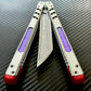 Perfect the balance and ergo of your BRS E-Volve Hex butterfly knife trainer with these custom-made Zippy spacers. The spacers are made in-house from a shatter-proof polyurethane. The spacers extend the handles, feature positive jimping, and enable adjustable balance with up to 3x removable tungsten weights per spacer.