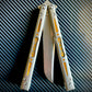 Add a pop of color to your EPS Wraith balisong with these polyurethane Zippy handle inlays. Compatible with G10 and Titanium Wraith variants. The inlays deepen the sound of the Ti Wraith.