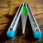 Designed and manufactured by Zippy, these are the stock spacers included with each Remshi Shino butterfly knife trainer. This listing allows you to customize your Remshi Shino with different spacer lengths and colors. These spacers are made in-house from a rubbery, shatter-proof polyurethane. They add grip and enable you to adjust the balance of your Shino. Choose from the stock OEM 5.75" Extension Spacers, or make your Shino shorter with either 5.69" Extensions or Flush Spacers.
