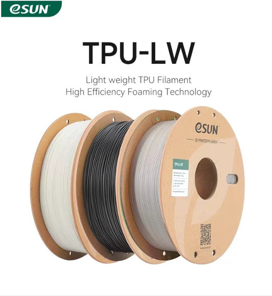 eSUN TPU-LW, 0.75KG Spool, variable durometer 93A-77A, Foaming TPU 1.75mm 3D Printer Filament