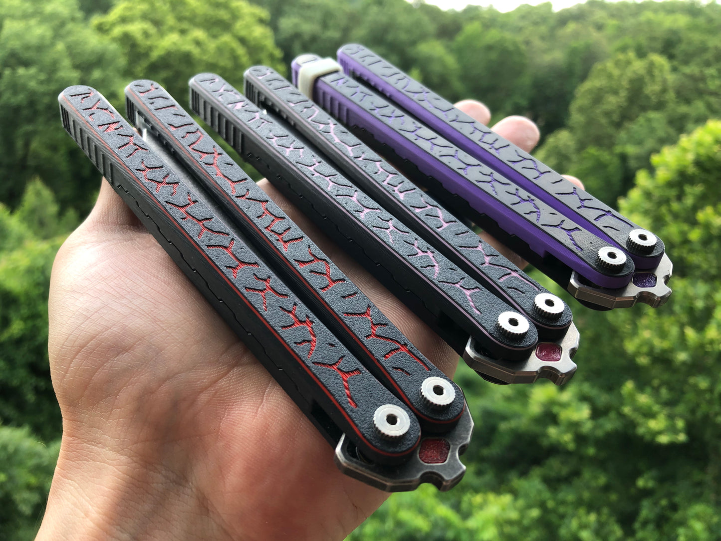 ZippyLucha Handles (aka ZLucha) are back and better than ever in the v2. ZLucha handles are a set of aftermarket handles for the Kershaw Lucha Balisong (live blade). They lighten the Lucha (3.55 oz), improve the balance for flipping, and introduce the high-performance threadlocker-free Zippy pivot/bearing system.