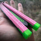 The most durable and premium plastic balisong trainer available: The Zippy Cycloid is the best plastic balisong for beginners and experienced flippers alike, featuring the renowned Zippy bearing system, chanwich design, and adjustable balance.