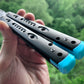 Reduce the handle bias and improve the flipping of your Ryworx Omeme balisong with Zippy extension spacers that feature adjustable balance and positive jimping.