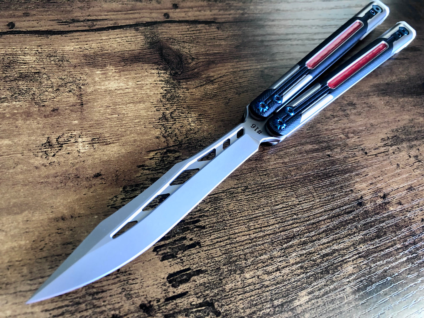 Adjust the balance, extend the handles, and add grip to your LDY balisong Cygnus and Orion flippers with Zippy extension spacers and handle inlays.