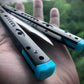 Reduce the handle bias and improve the flipping of your Ryworx Omeme balisong with Zippy extension spacers that feature adjustable balance and positive jimping.